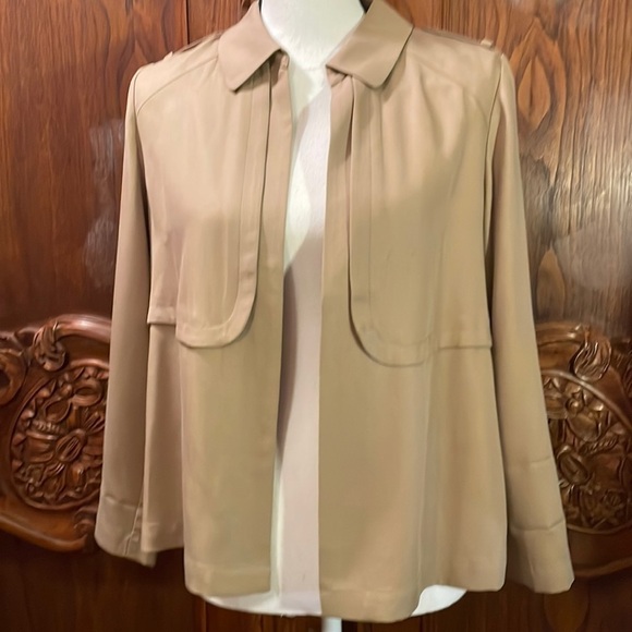 Chicos Tan Jacket Open Front Blouse Blazer - Picture 1 of 10